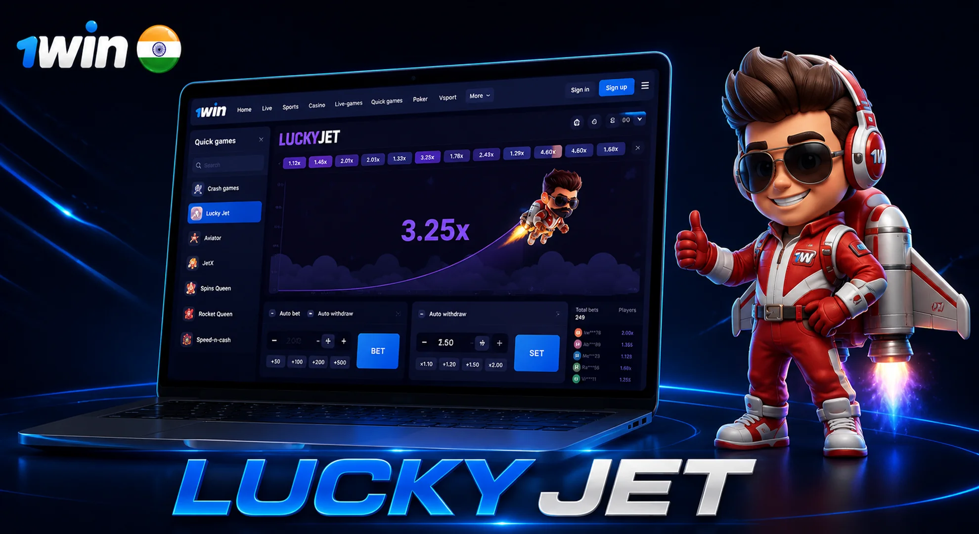 play 1win lucky jet game