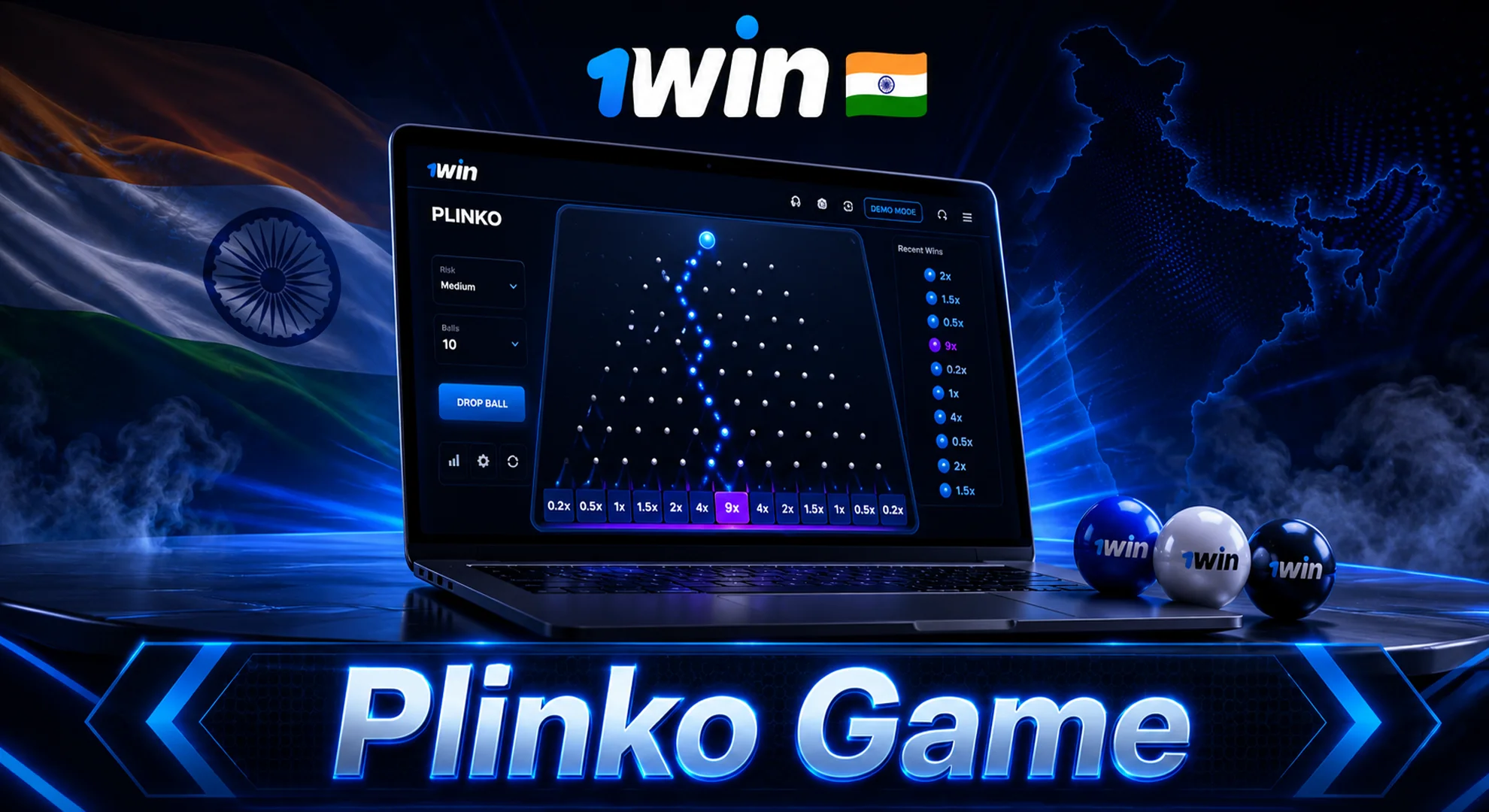 play in 1win plinko game